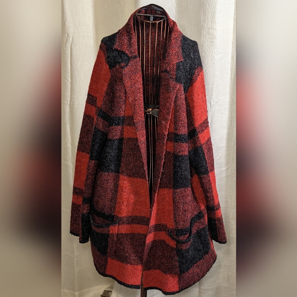 Women's Joseph‎ A Long Open Front Duster Sweater, Heavy, Warm & Cozy Size 2X